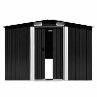 Tuinschuur 257x392x181 cm metaal antracietkleurig