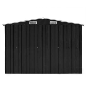 Tuinschuur 257x392x181 cm metaal antracietkleurig