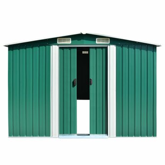 Tuinschuur 257x580x181 cm metaal groen
