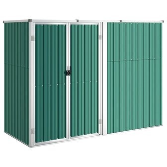 Tuinschuur 225x89x161 cm gegalvaniseerd staal groen