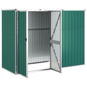 Tuinschuur 225x89x161 cm gegalvaniseerd staal groen