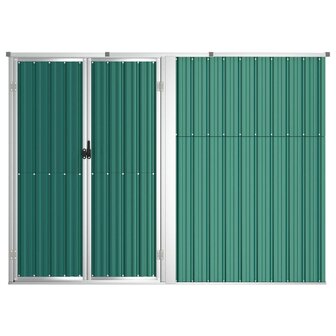 Tuinschuur 225x89x161 cm gegalvaniseerd staal groen