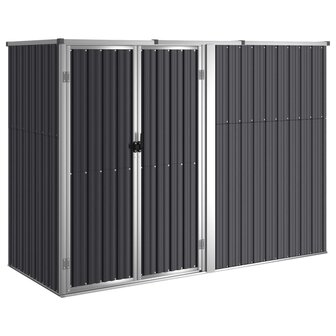 Tuinschuur 225x89x161 cm gegalvaniseerd staal antracietkleurig