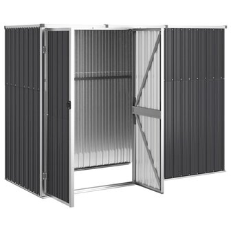 Tuinschuur 225x89x161 cm gegalvaniseerd staal antracietkleurig