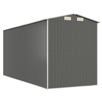 Tuinschuur 192x440x223 cm gegalvaniseerd staal lichtgrijs