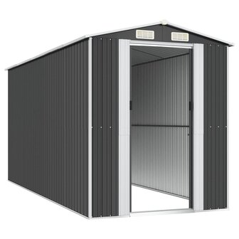 Tuinschuur 192x440x223 cm gegalvaniseerd staal antracietkleurig