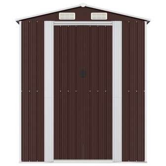 Tuinschuur 192x606x223 cm gegalvaniseerd staal donkerbruin