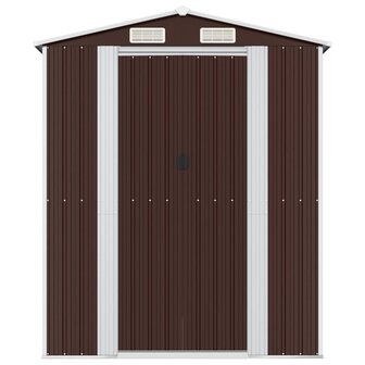 Tuinschuur 192x689x223 cm gegalvaniseerd staal donkerbruin