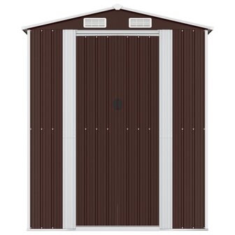 Tuinschuur 192x855x223 cm gegalvaniseerd staal donkerbruin