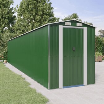Tuinschuur 192x1021x223 cm gegalvaniseerd staal groen