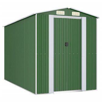 Tuinschuur 192x357x223 cm gegalvaniseerd staal groen