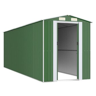 Tuinschuur 192x606x223 cm gegalvaniseerd staal groen