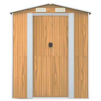 Tuinschuur 192x440x223 cm gegalvaniseerd staal lichtbruin