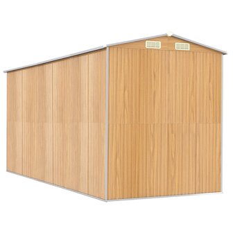 Tuinschuur 192x440x223 cm gegalvaniseerd staal lichtbruin