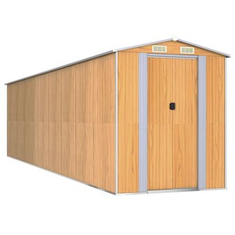 Tuinschuur 192x772x223 cm gegalvaniseerd staal lichtbruin