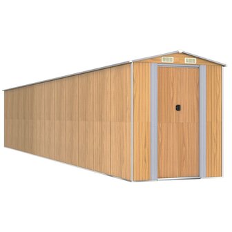 Tuinschuur 192x1021x223 cm gegalvaniseerd staal lichtbruin