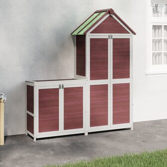 2-delige Tuinschuurset massief grenenhout mokkakleurig
