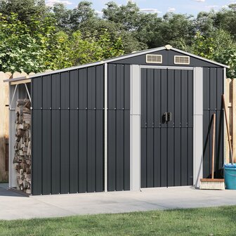 Tuinschuur 277x93x179 cm gegalvaniseerd staal antracietkleur