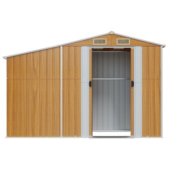 Tuinschuur 277x93x179 cm gegalvaniseerd staal bruin