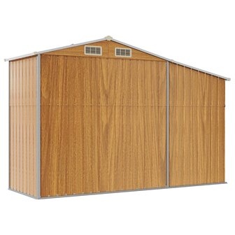 Tuinschuur 277x93x179 cm gegalvaniseerd staal bruin