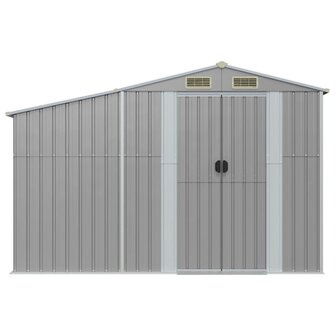 Tuinschuur 277x93x179 cm gegalvaniseerd staal grijs