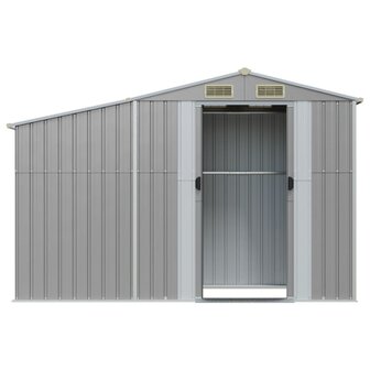 Tuinschuur 277x93x179 cm gegalvaniseerd staal grijs