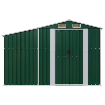 Tuinschuur 277x93x179 cm gegalvaniseerd staal groen