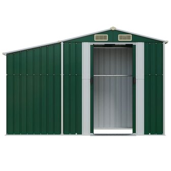 Tuinschuur 277x93x179 cm gegalvaniseerd staal groen