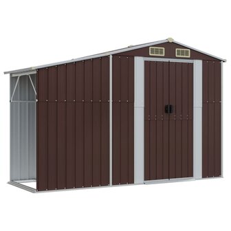 Tuinschuur 277x93x179 cm gegalvaniseerd staal bruin