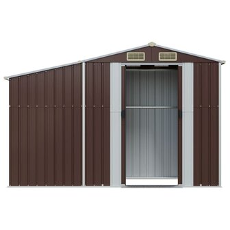 Tuinschuur 277x93x179 cm gegalvaniseerd staal bruin