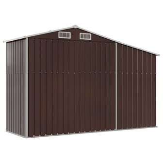 Tuinschuur 277x93x179 cm gegalvaniseerd staal bruin