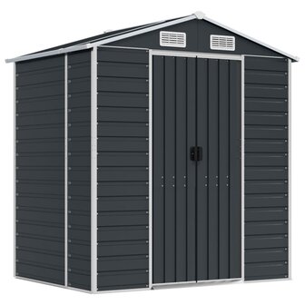 Tuinschuur 191x130x198 cm gegalvaniseerd staal antracietkleurig