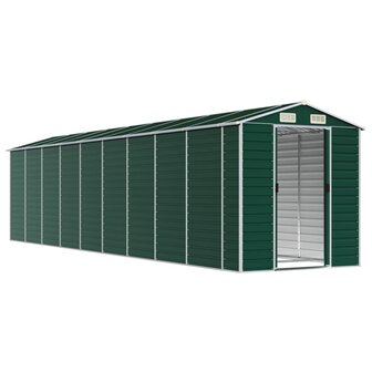 Tuinschuur 191x810x198 cm gegalvaniseerd staal groen