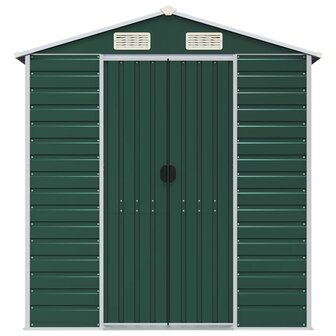 Tuinschuur 191x810x198 cm gegalvaniseerd staal groen