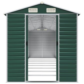 Tuinschuur 191x810x198 cm gegalvaniseerd staal groen