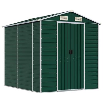 Tuinschuur 191x215x198 cm gegalvaniseerd staal groen