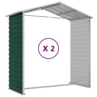Tuinschuur 191x215x198 cm gegalvaniseerd staal groen