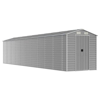 Tuinschuur 191x895x198 cm gegalvaniseerd staal lichtgrijs
