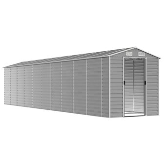 Tuinschuur 191x895x198 cm gegalvaniseerd staal lichtgrijs