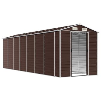 Tuinschuur 191x640x198 cm gegalvaniseerd staal bruin