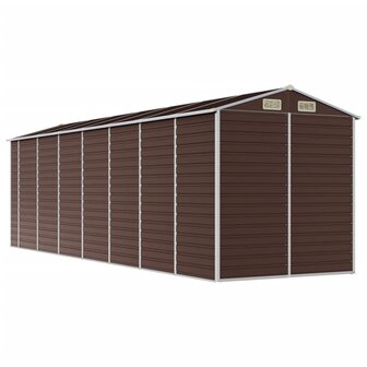 Tuinschuur 191x640x198 cm gegalvaniseerd staal bruin