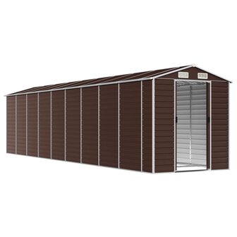 Tuinschuur 191x810x198 cm gegalvaniseerd staal bruin