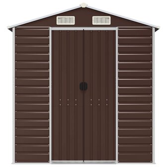 Tuinschuur 191x130x198 cm gegalvaniseerd staal bruin