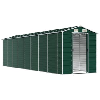 Tuinschuur 191x725x198 cm gegalvaniseerd staal groen