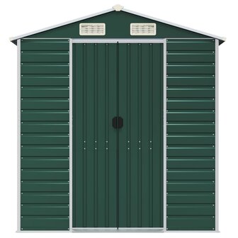 Tuinschuur 191x725x198 cm gegalvaniseerd staal groen