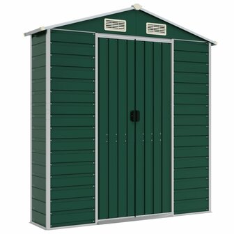 Tuinschuur 191x725x198 cm gegalvaniseerd staal groen