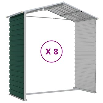 Tuinschuur 191x725x198 cm gegalvaniseerd staal groen