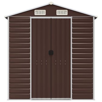 Tuinschuur 191x215x198 cm gegalvaniseerd staal bruin