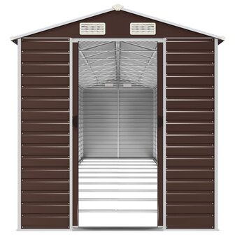 Tuinschuur 191x895x198 cm gegalvaniseerd staal bruin