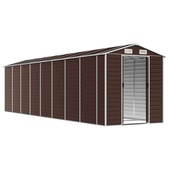 Tuinschuur 191x725x198 cm gegalvaniseerd staal bruin
